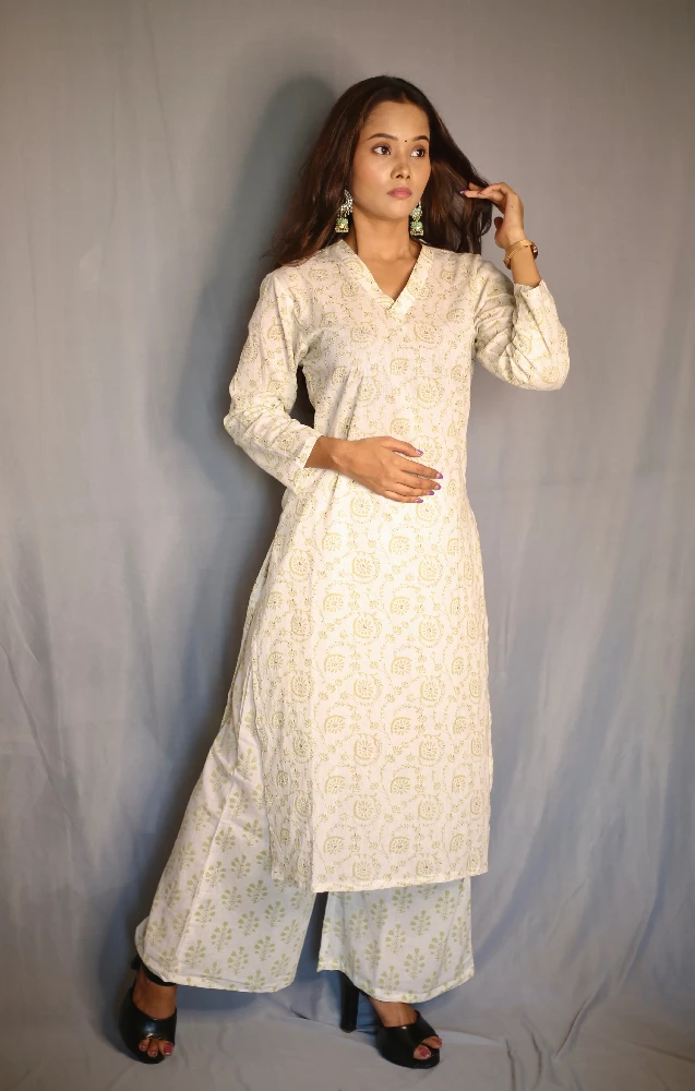 White Sanagneri Designed Kurti Palazzo Set-3.webp
